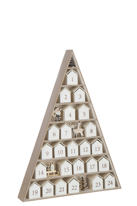 Tree + House Advent Calendar Plywood White/Natural