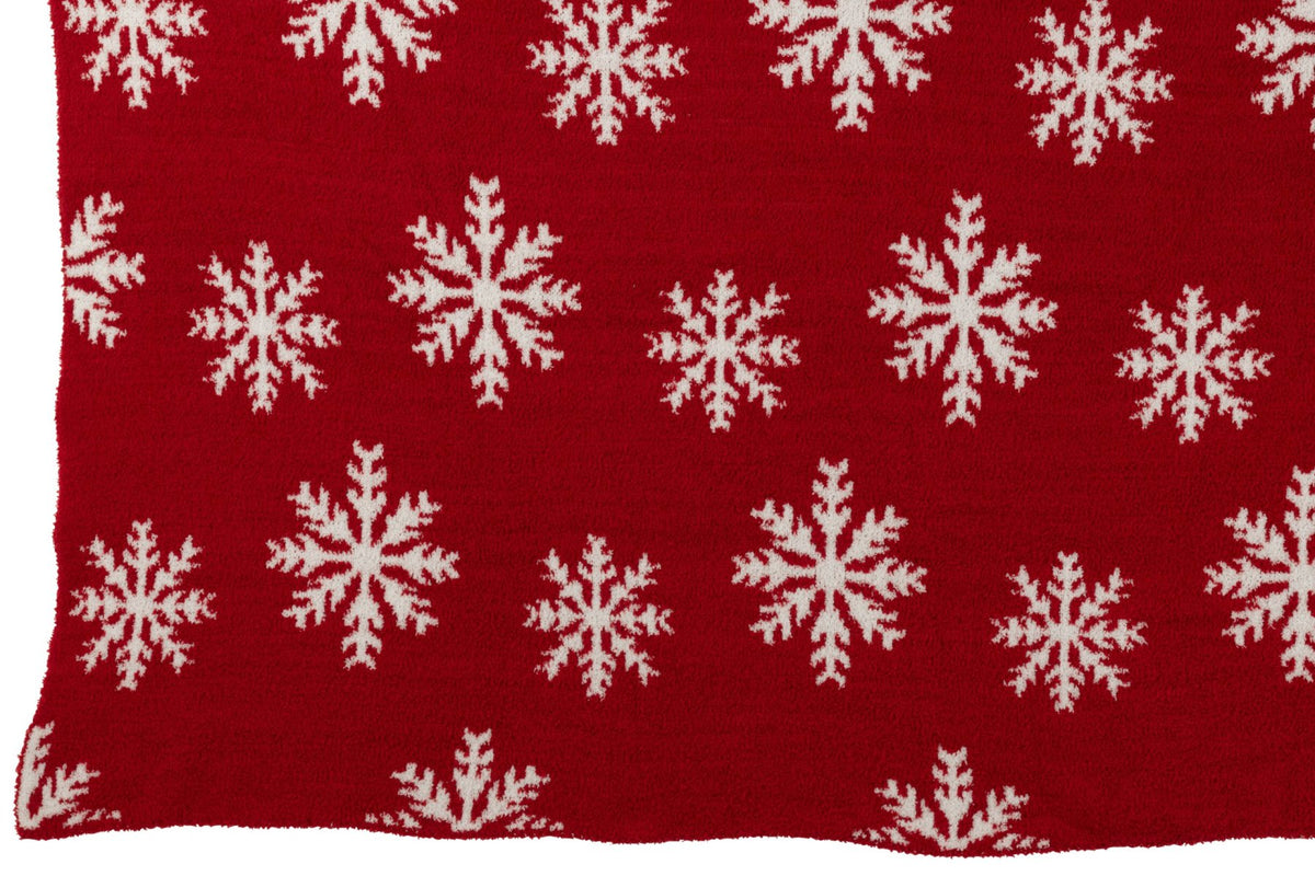 Blanket Snowflakes Polyester Red/White