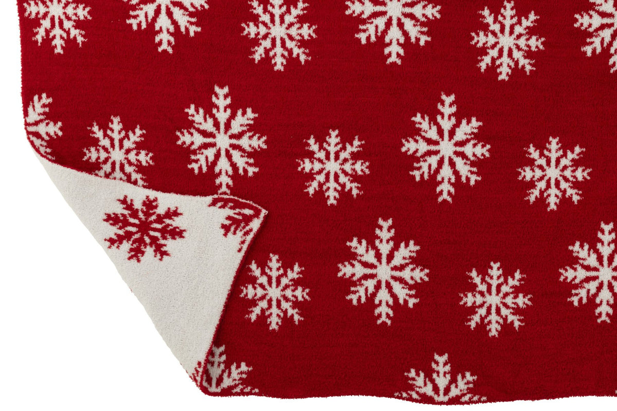 Blanket Snowflakes Polyester Red/White