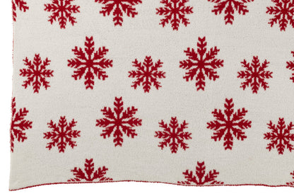 Blanket Snowflakes Polyester Red/White