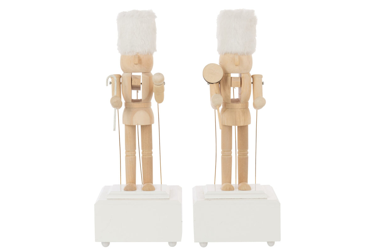 Nutcracker Music Pinewood Natural/White Assortment Of 2