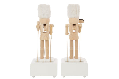 Nutcracker Music Pinewood Natural/White Assortment Of 2