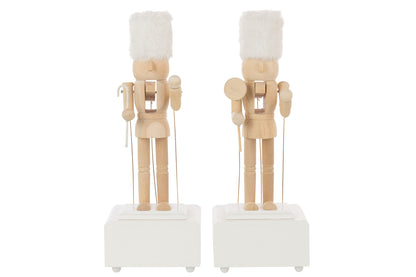 Nutcracker Music Pinewood Natural/White Assortment Of 2