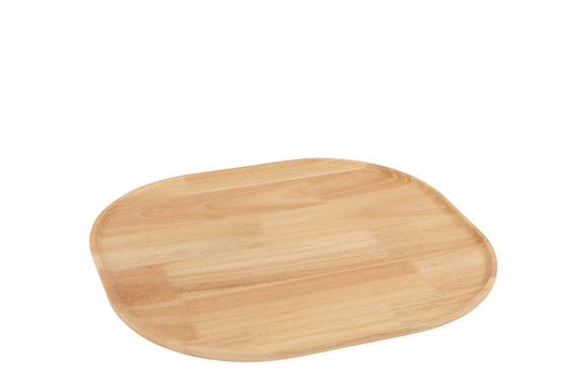 Decorative Tray Rubber Wood Natural Large
