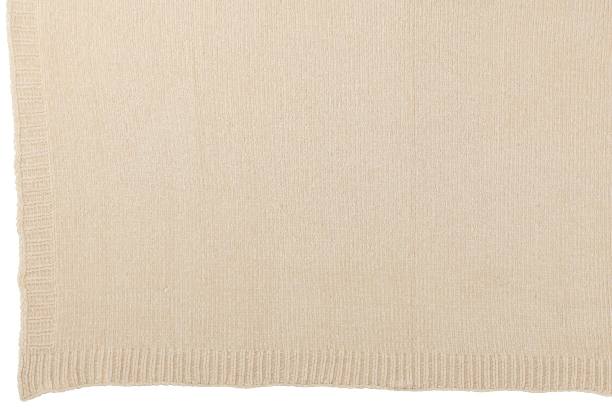 Blanket Chenille Polyester Ecru