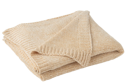 Blanket Chenille Polyester Beige