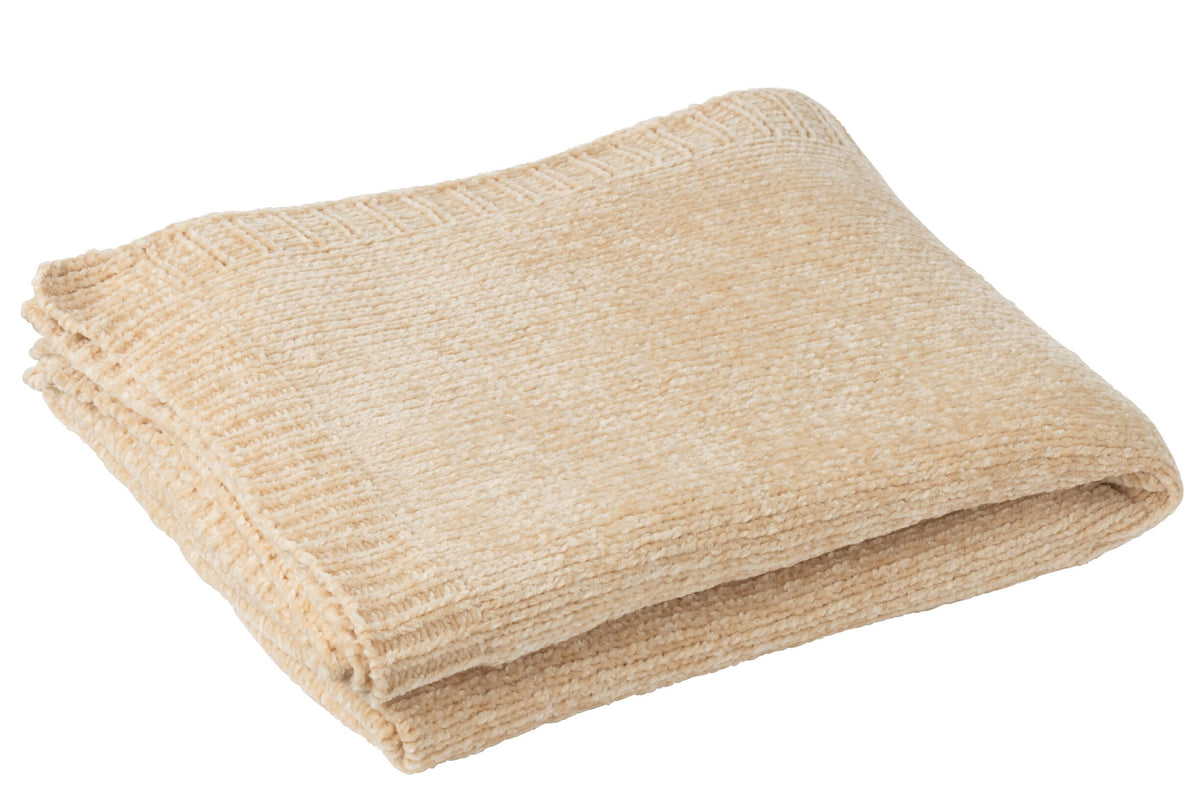 Blanket Chenille Polyester Beige