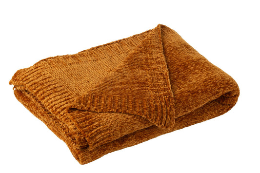 Blanket Chenille Polyester Rust Brown