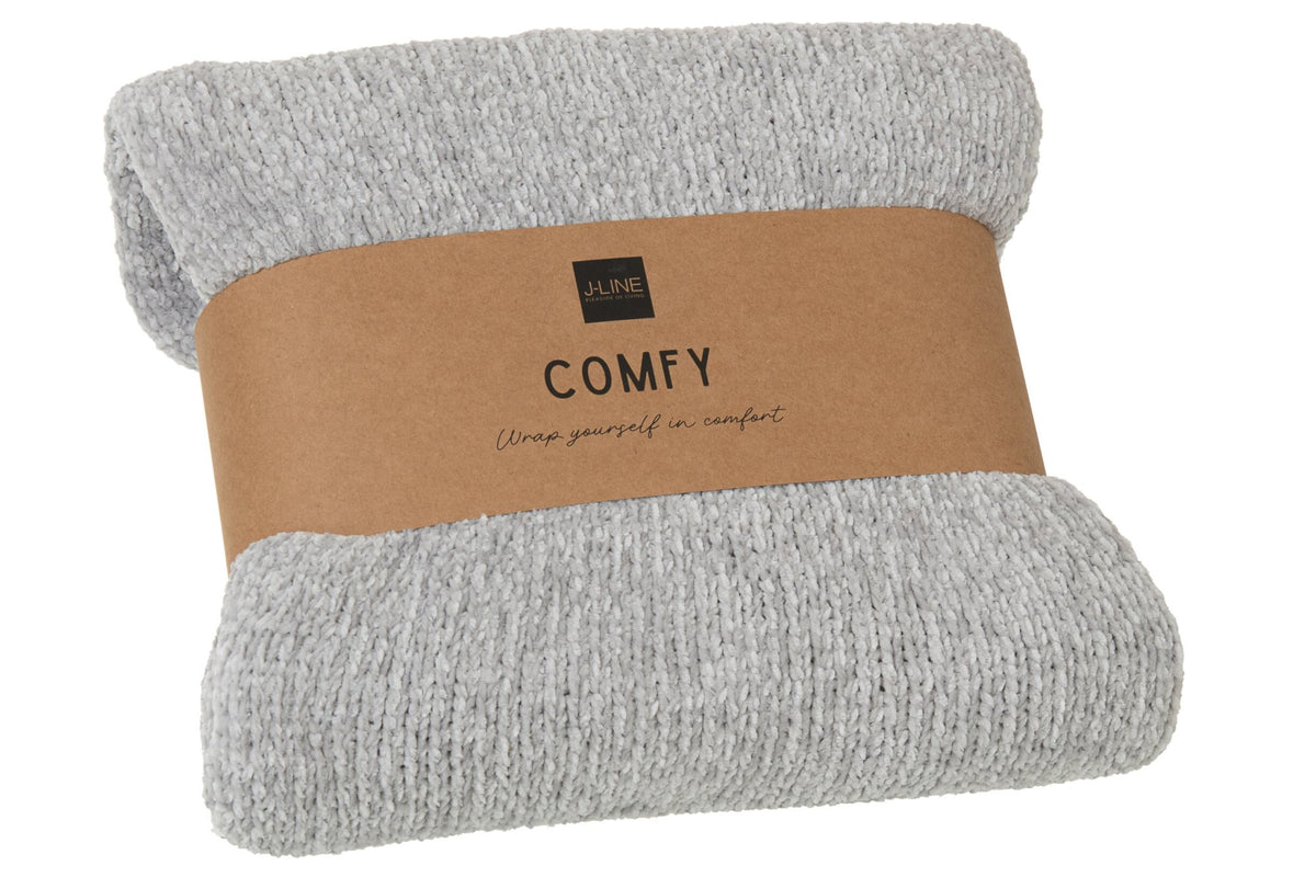 Blanket Chenille Polyester Grey