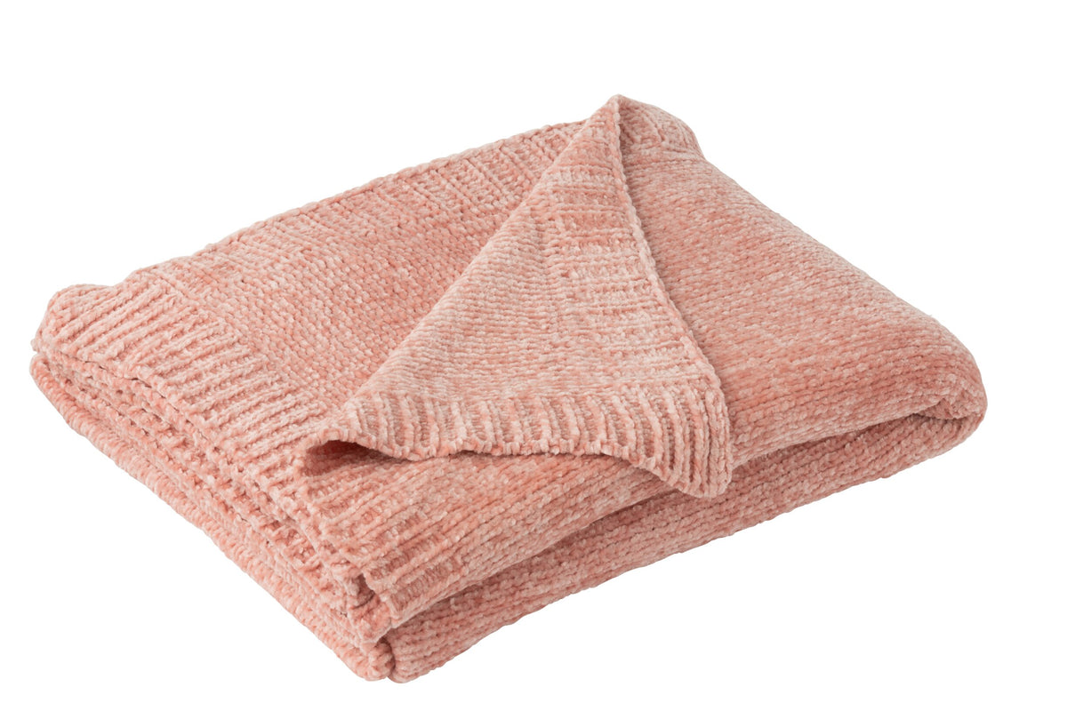 Blanket Chenille Polyester Light Pink