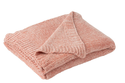 Blanket Chenille Polyester Light Pink