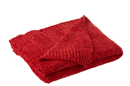 Blanket Chenille Polyester Christmas Red