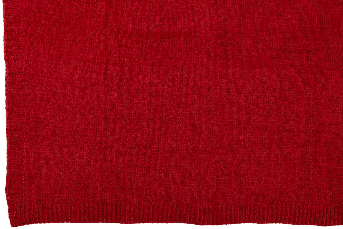 Blanket Chenille Polyester Christmas Red