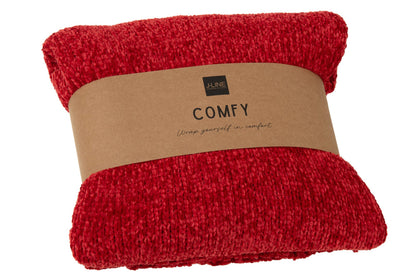 Blanket Chenille Polyester Christmas Red