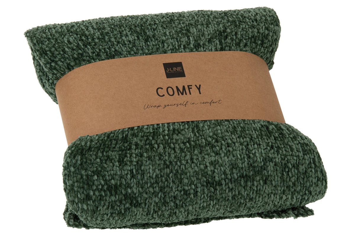 Blanket Chenille Polyester Dark Green