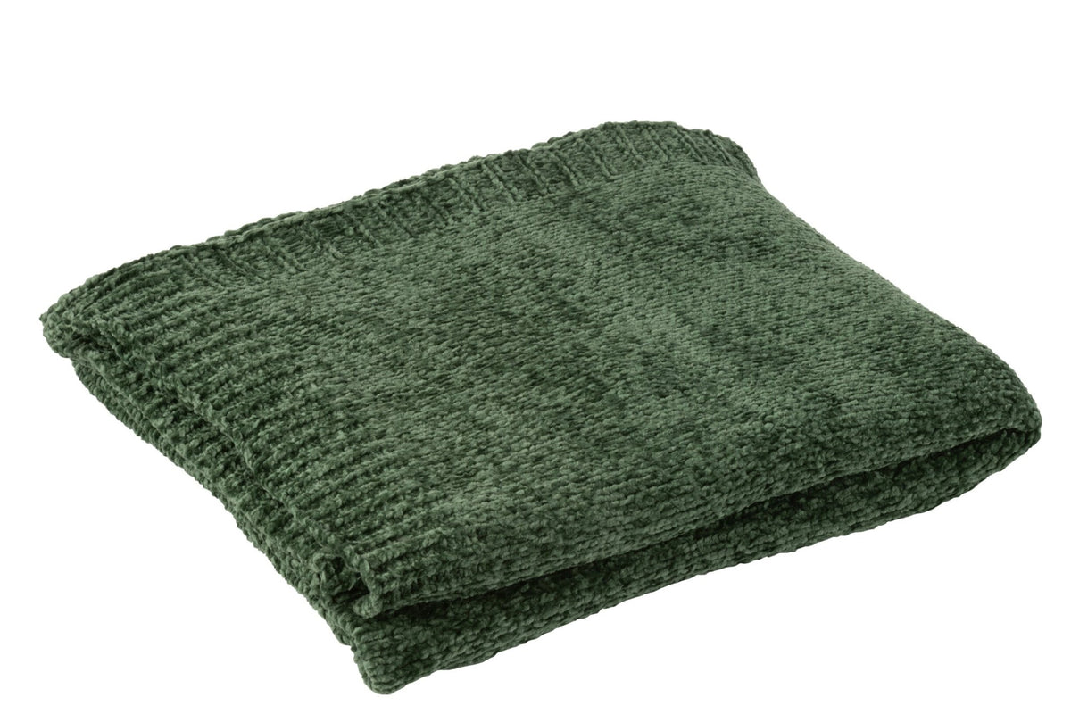Blanket Chenille Polyester Dark Green
