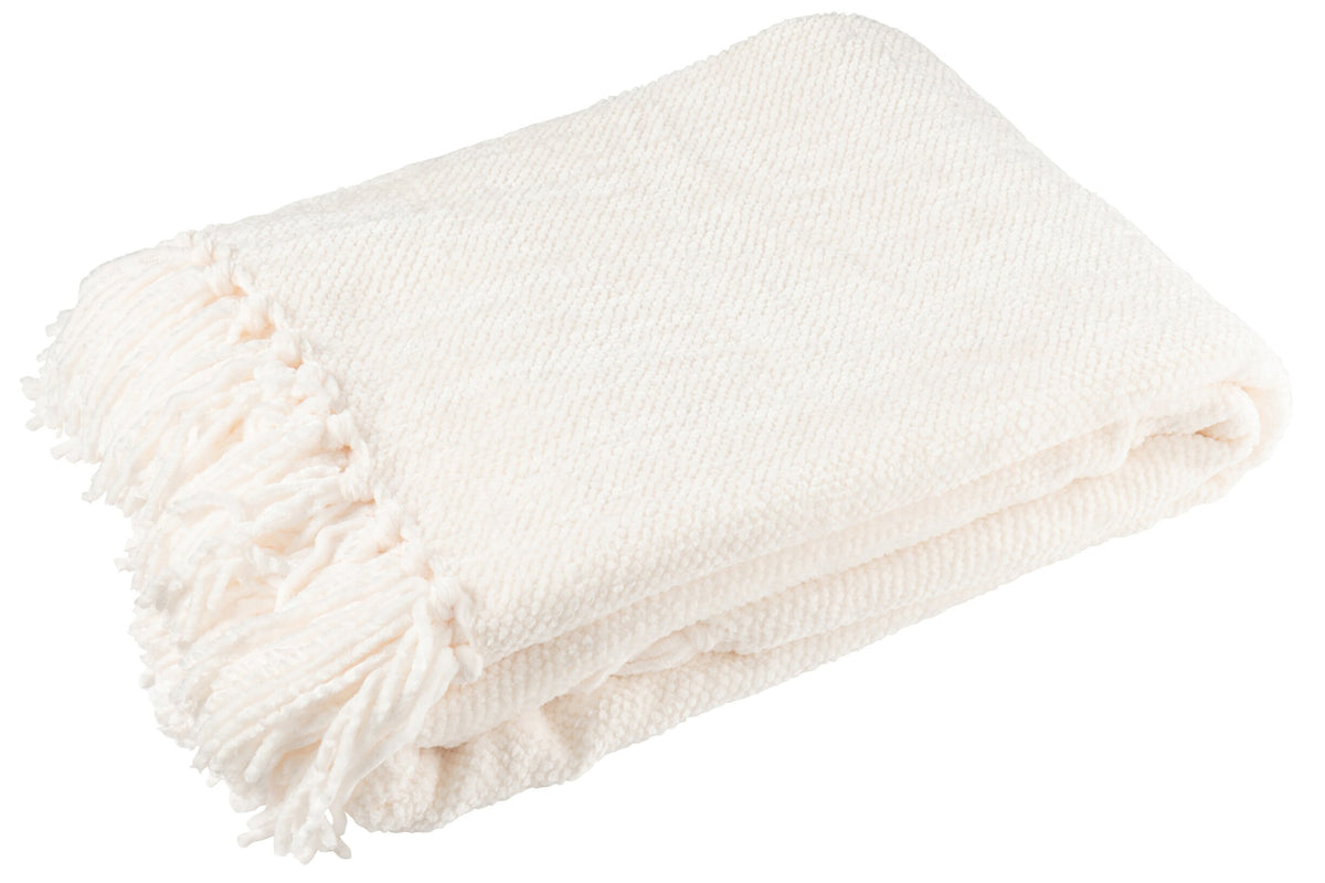 Blanket Chenille Polyester White