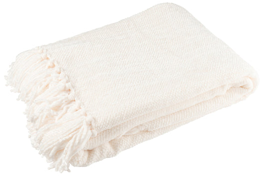 Blanket Chenille Polyester White