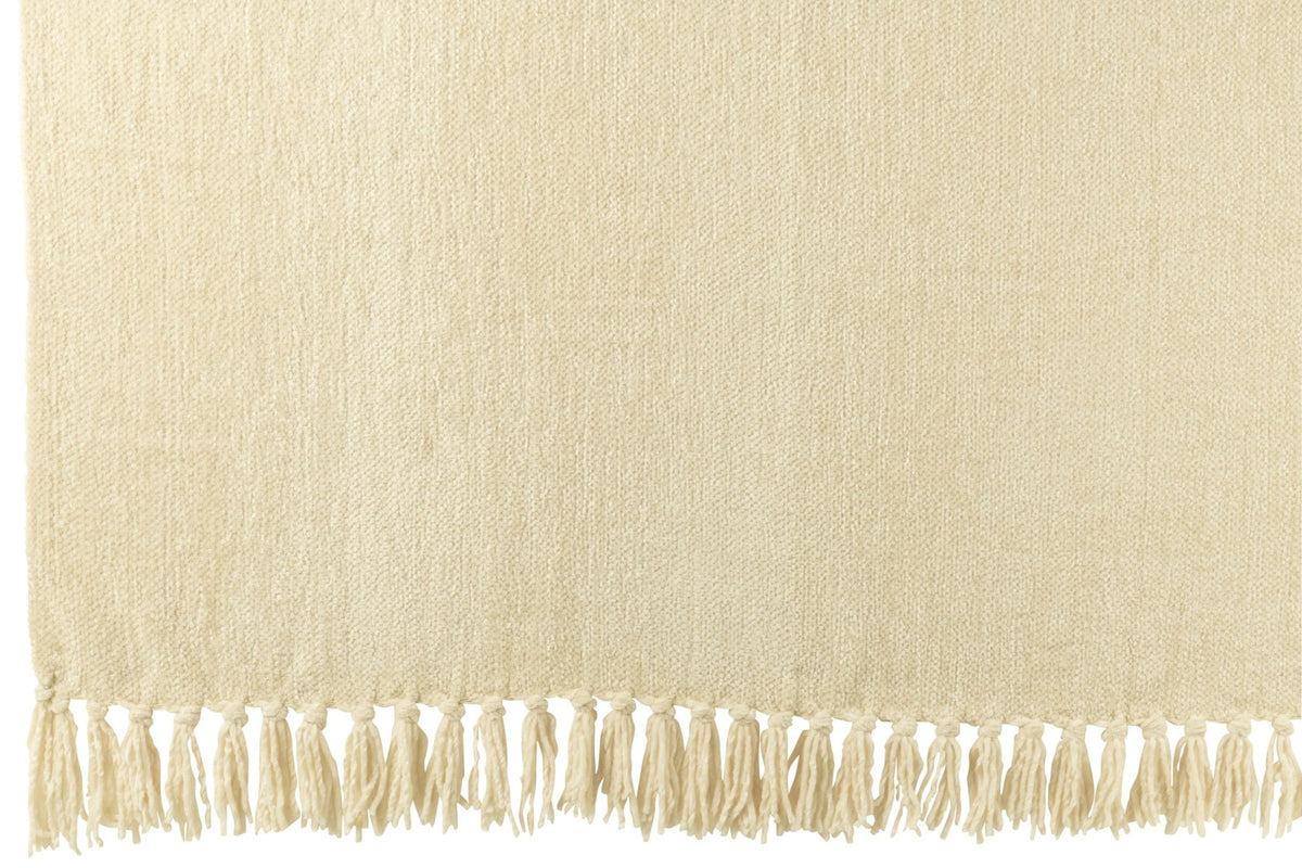 Blanket Chenille Polyester Ecru