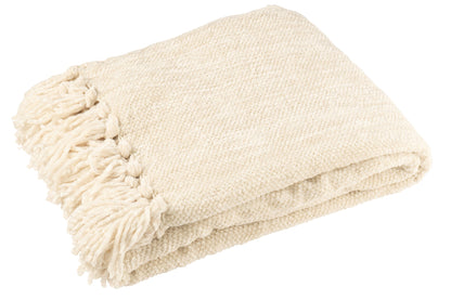 Blanket Chenille Polyester Ecru