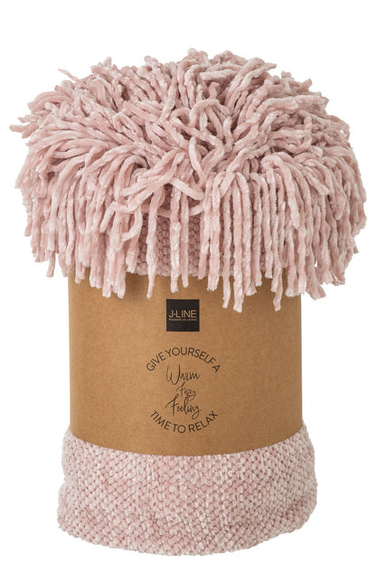 Blanket Chenille Polyester Light Pink
