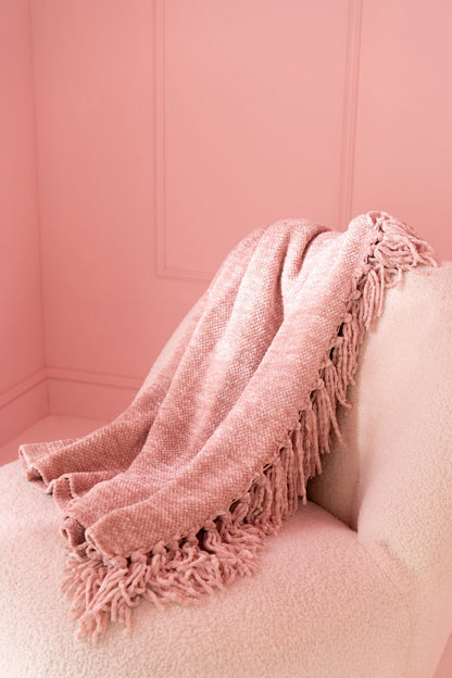 Blanket Chenille Polyester Light Pink