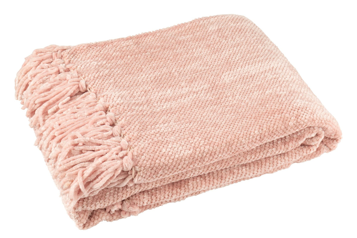 Blanket Chenille Polyester Light Pink