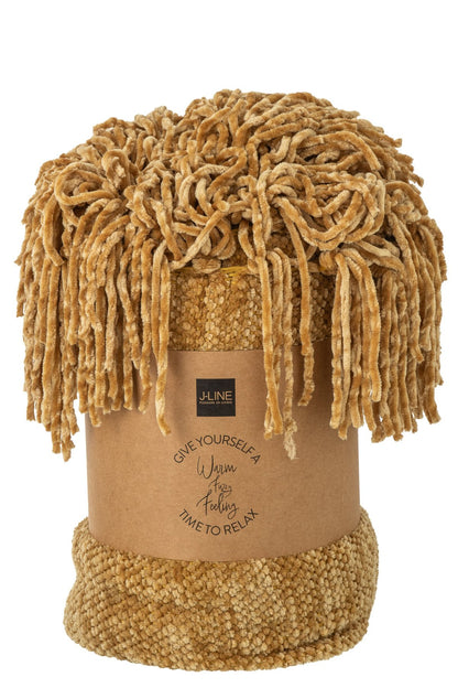 Blanket Chenille Polyester Ocher Yellow