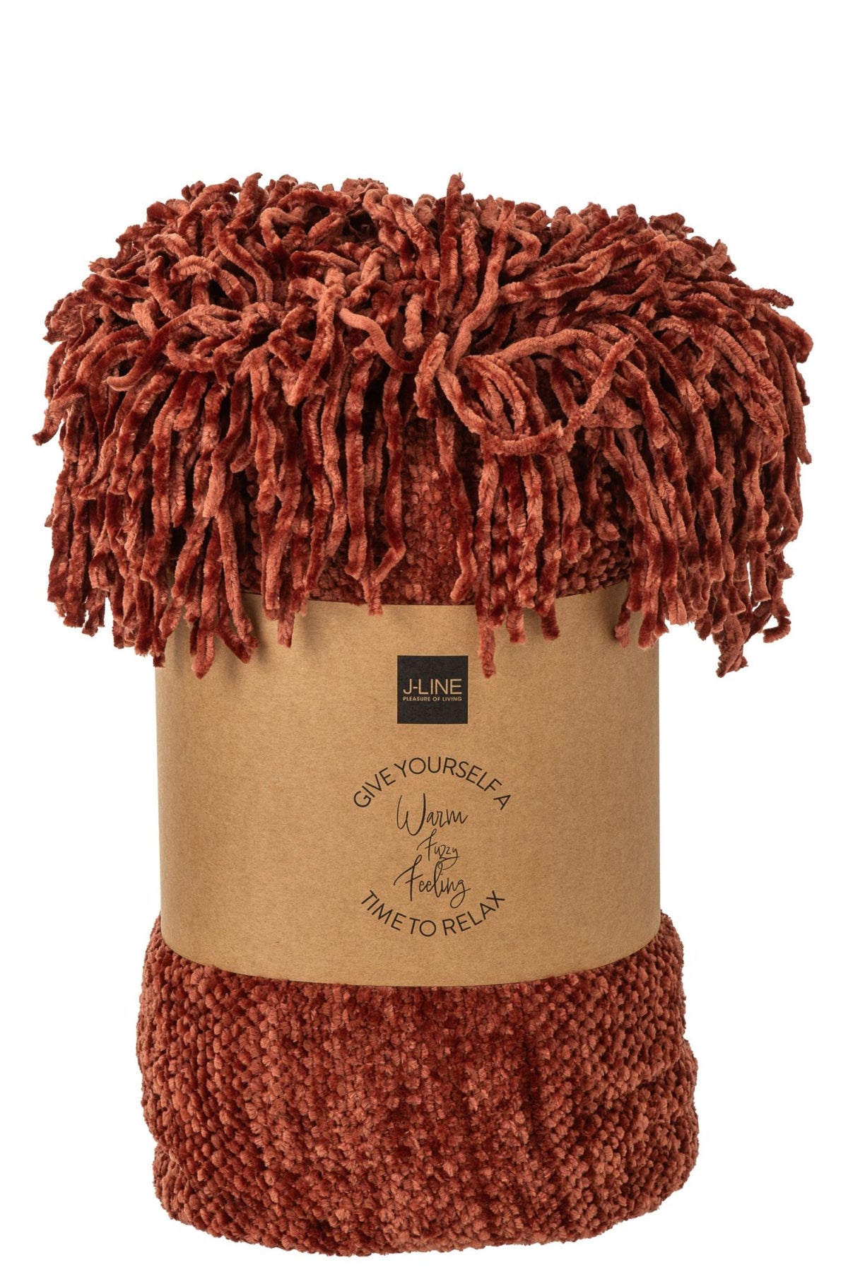 Blanket Chenille Polyester Rust Brown