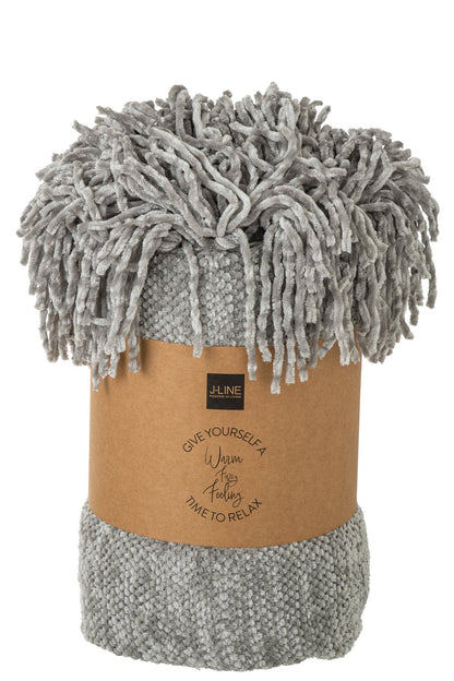 Blanket Chenille Polyester Grey-Green