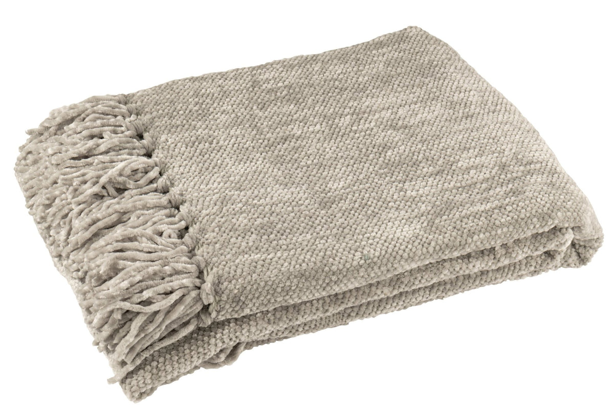 Blanket Chenille Polyester Grey-Green