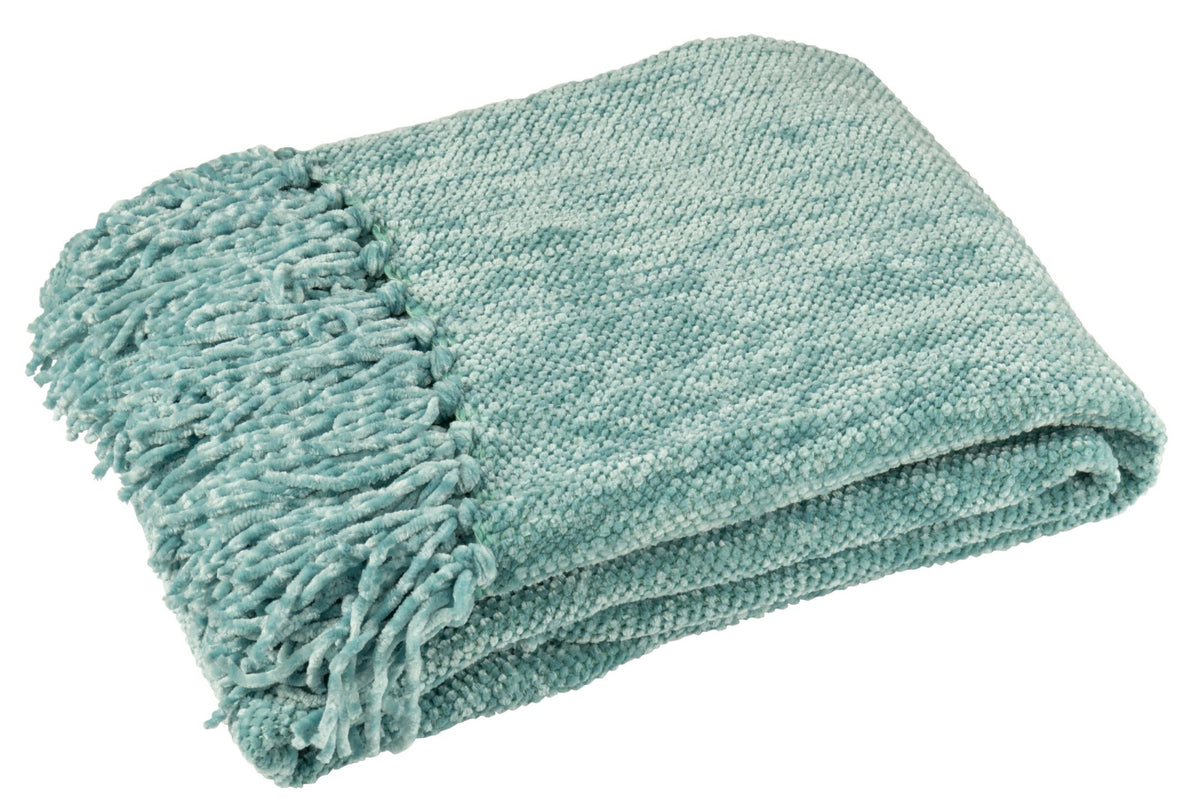 Blanket Chenille Polyester Turquoise