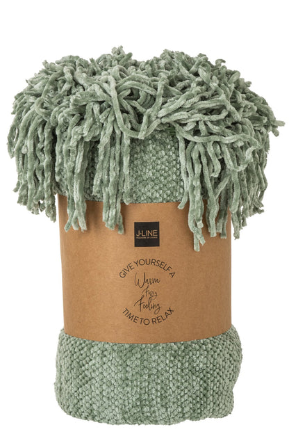 Blanket Chenille Polyester Moss Green