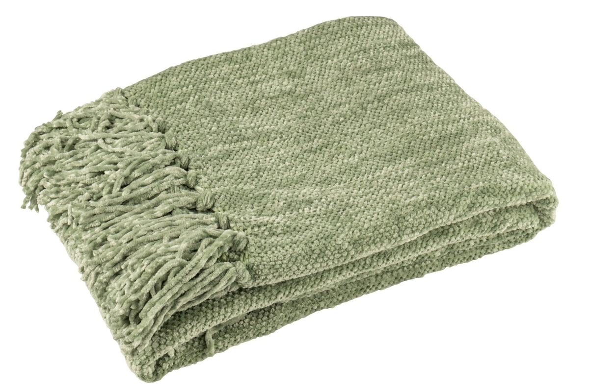 Blanket Chenille Polyester Moss Green