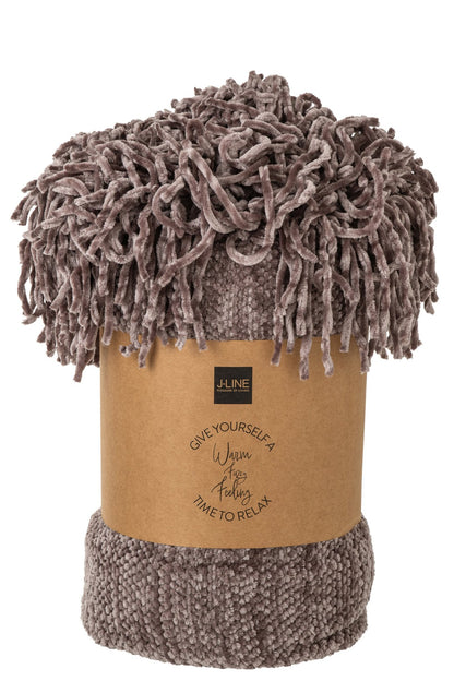 Blanket Chenille Polyester Dark Brown