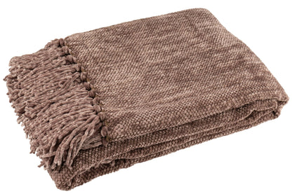 Blanket Chenille Polyester Dark Brown