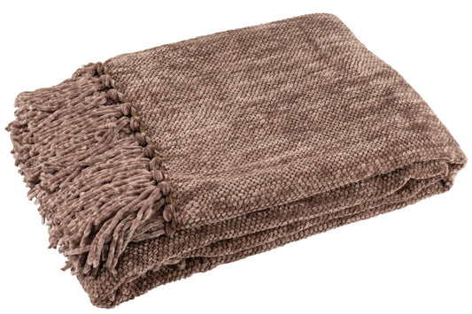 Blanket Chenille Polyester Dark Brown