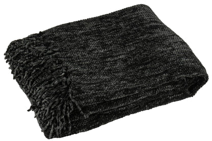 Blanket Chenille Polyester Black