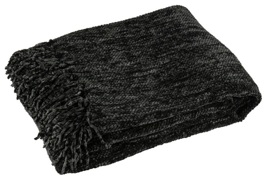 Blanket Chenille Polyester Black