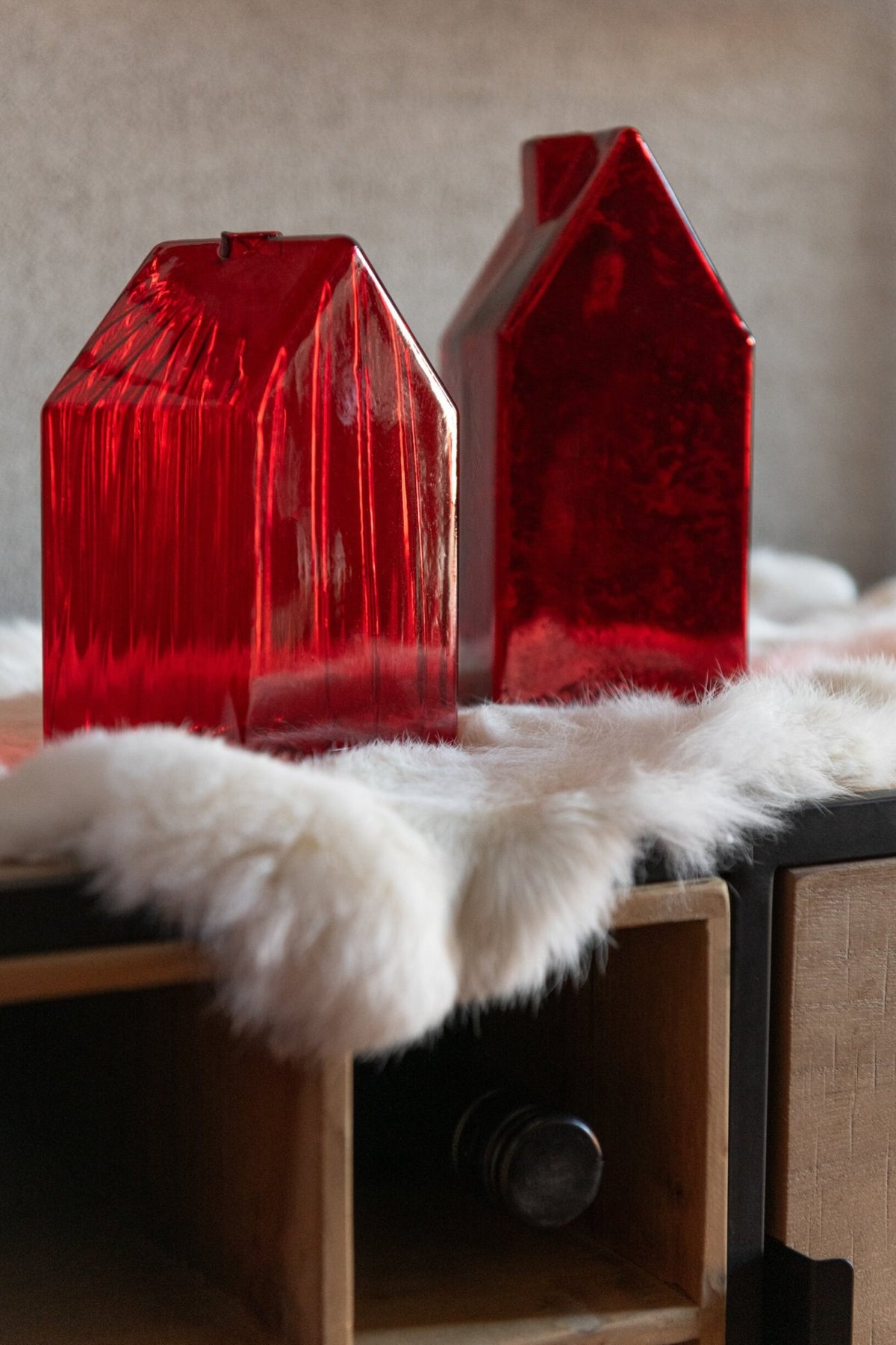 House Glass Christmas Red Large Assortment Of 2