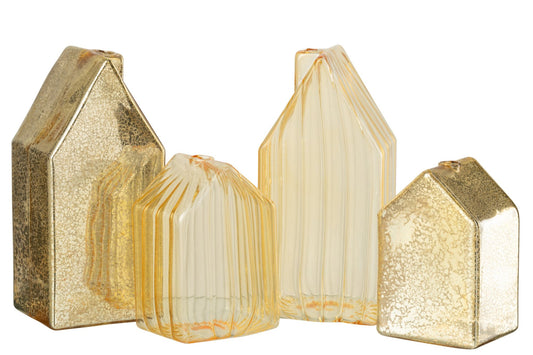 House Glass Gold Colored Large Assortment Of 2
