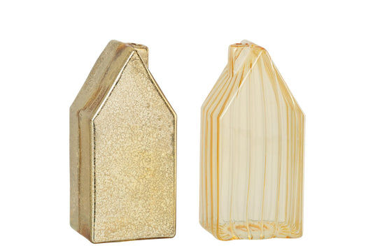 House Glass Gold Colored Large Assortment Of 2
