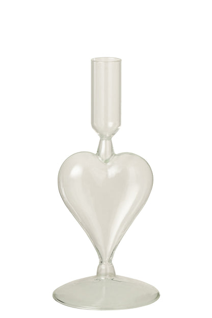 Kaarshouder Hart Glas Transparant