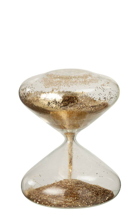 Hourglass Glitters Glass Gold Colored