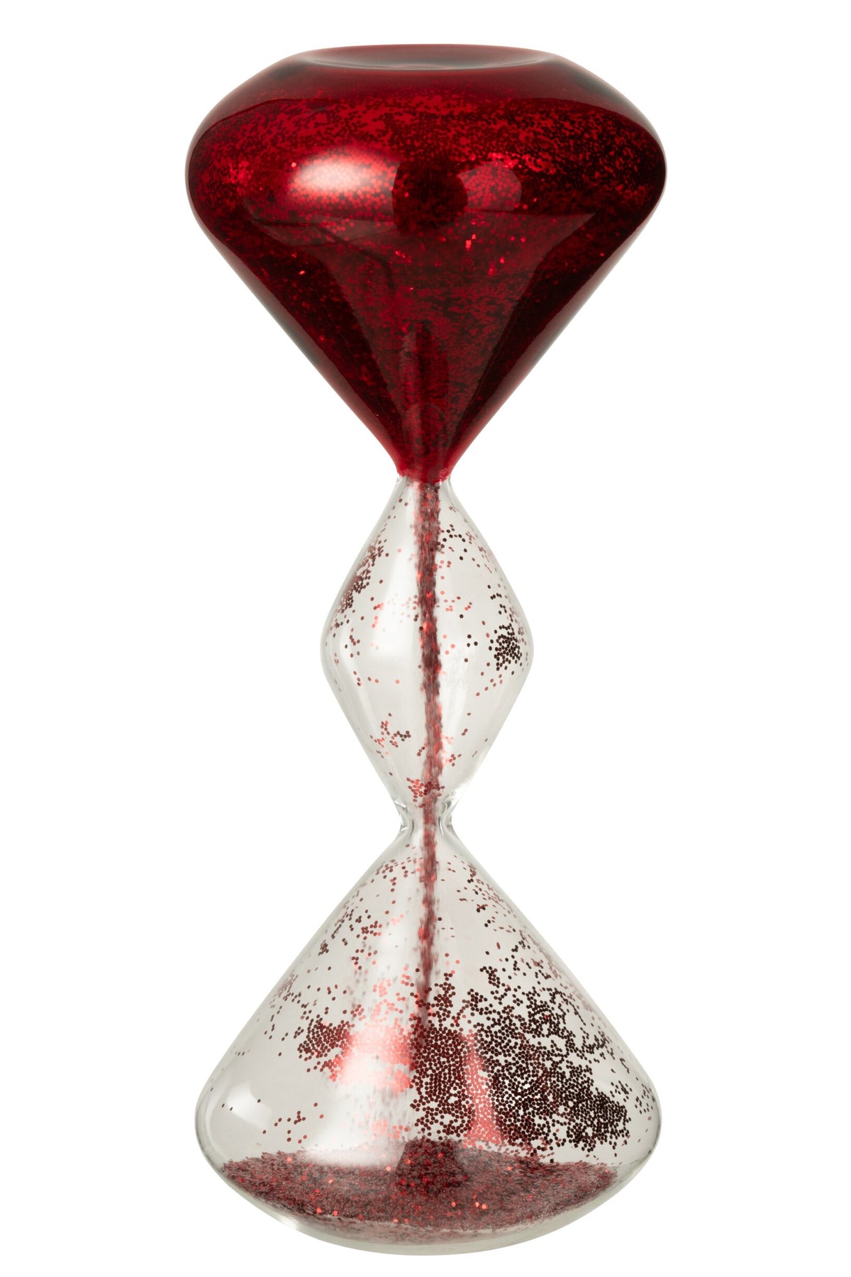 Hourglass Glitters Glass Red