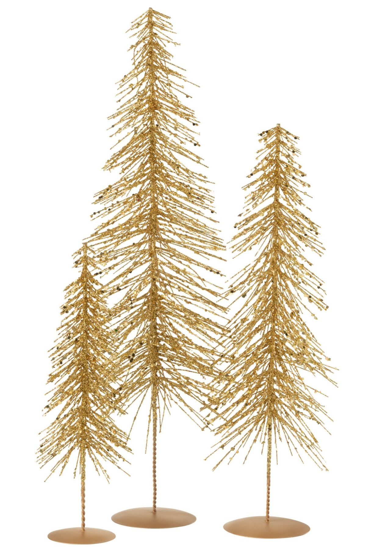 Christmas Tree Glitters Plastic Gold Colored Large