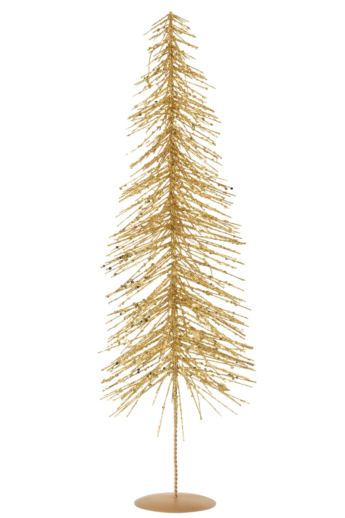 Christmas Tree Glitters Plastic Gold Colored Large