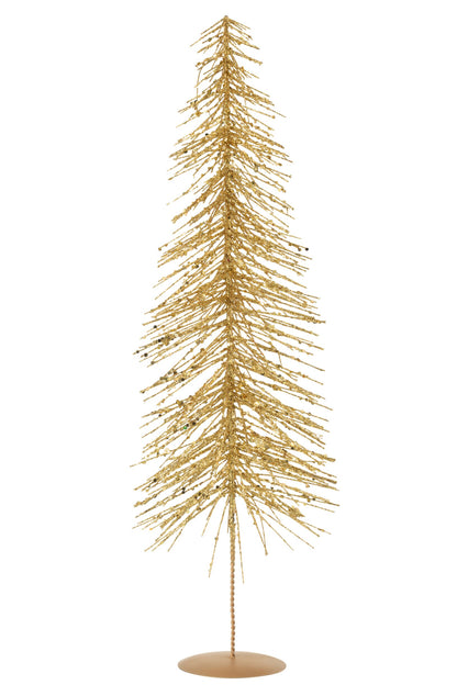 Christmas Tree Glitters Plastic Gold Colored Large