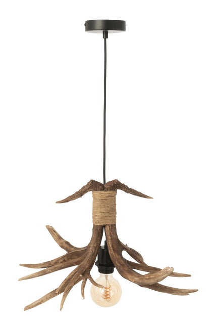 Ceiling light antler polyresin brown small
