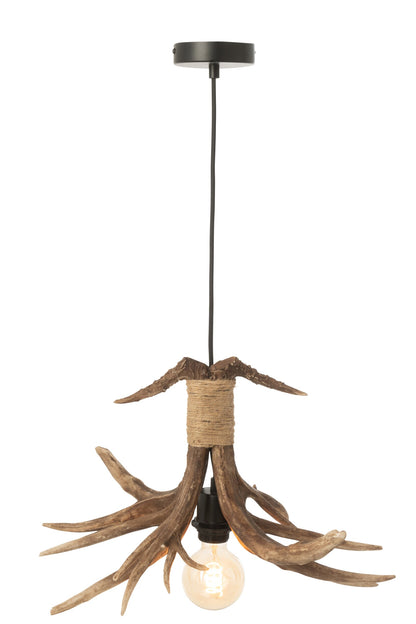 Ceiling light antler polyresin brown small